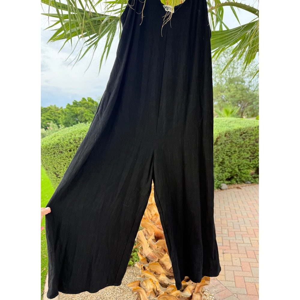 Show Me Your Mumu Black Wide Leg Jumpsuit V-Neck Spaghetti Strap Small